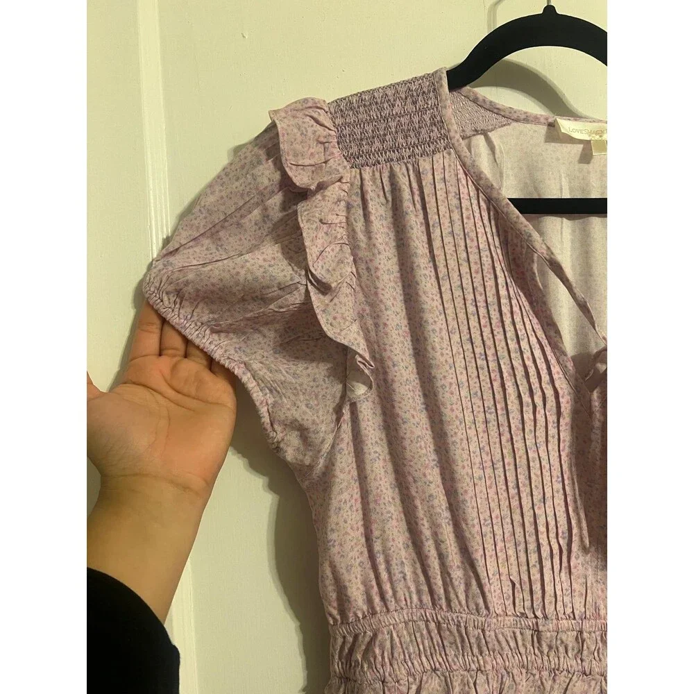 Love Shack Fancy Toto Dress in Purple Paisley Size L - Picture 5 of 10